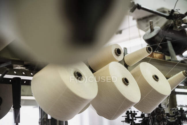 Close up of a circular knitting machine — Stock Photo