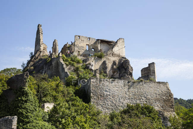 Austria, Lower Austria, Wachau, Durnstein, Durnstein castle ruins — Stock Photo