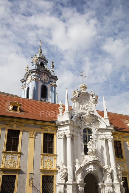 Áustria, Baixa Áustria, Wachau, Durnstein, Abadia de Durnstein, Igreja universitária — Fotografia de Stock