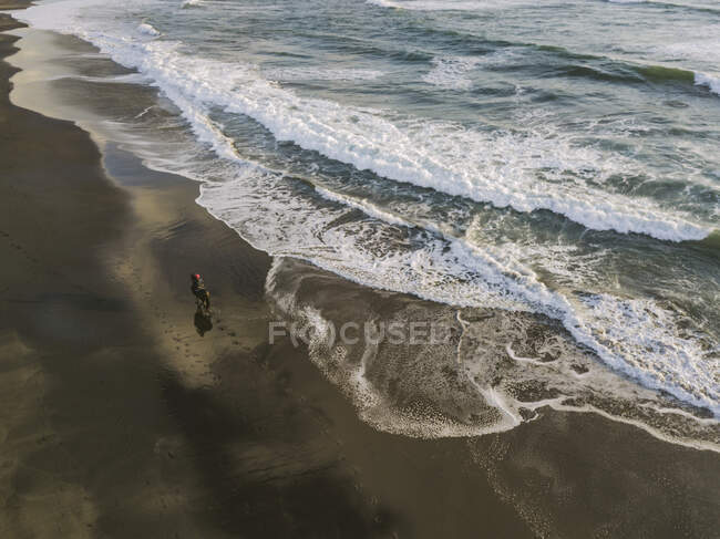 Indonesia, Bali, Veduta aerea del cavaliere sulla spiaggia di Kedungu — Foto stock