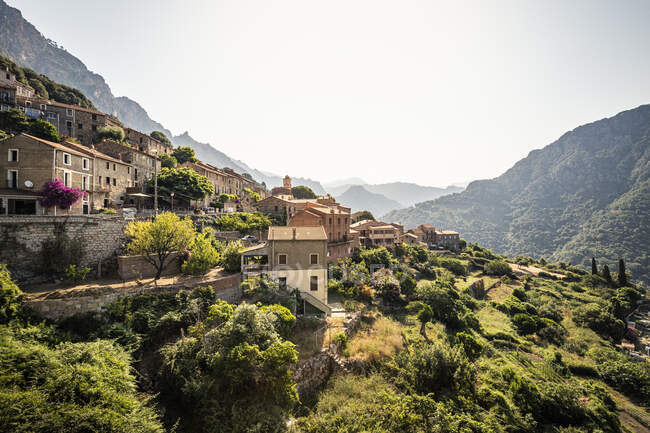 Moutnain village Ota, Corse-du-Sud, Córsega, França — Fotografia de Stock