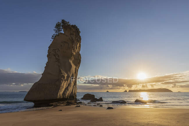 New Zealand, North Island, Waikato, Te Hoho Rock at sunset — Stock Photo