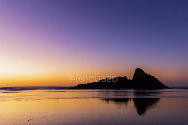 Vista panoramica del mare contro il cielo limpido al tramonto ad Auckland, Nuova Zelanda — Foto stock