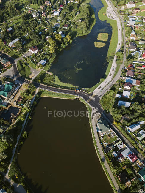 Vista aérea de la ciudad de Sergiev Posad, Moscú, Rusia - foto de stock