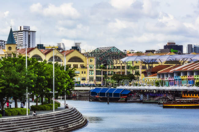 Південно-східна Азія, Сінгапур, Сітискейп з портом. — стокове фото