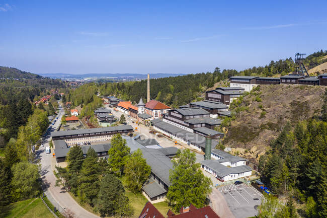 Germania, Bassa Sassonia, Goslar, Veduta aerea delle miniere di Rammelsberg in primavera — Foto stock