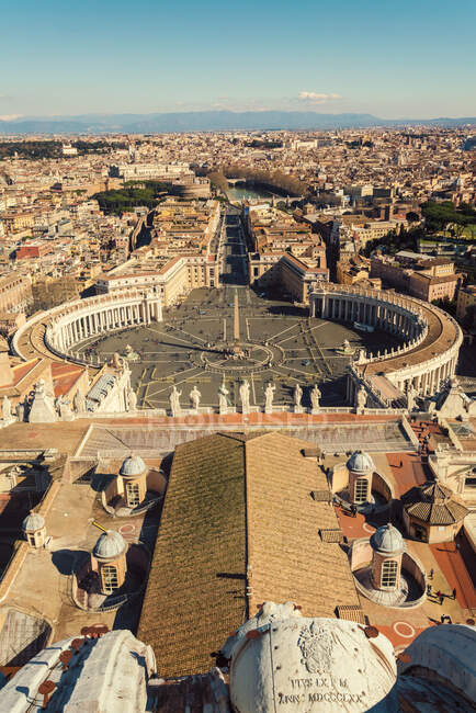 Vista dalla Basilica di San Pietro nella città del Vaticano, Roma, Italia — Foto stock
