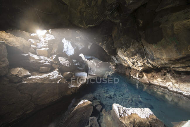 Iceland, Thermal cave used for bathing near Krafla volcano — Stock Photo