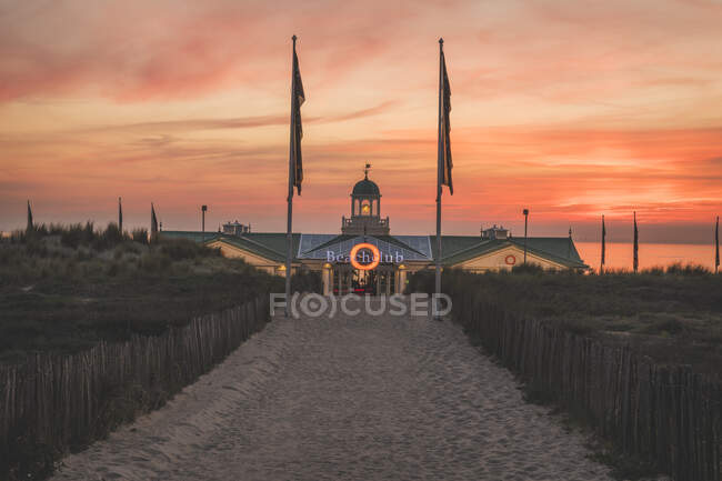 Netherlands, South Holland, Noordwijk, beach club at sunset — scenery,  nobody - Stock Photo | #468750422