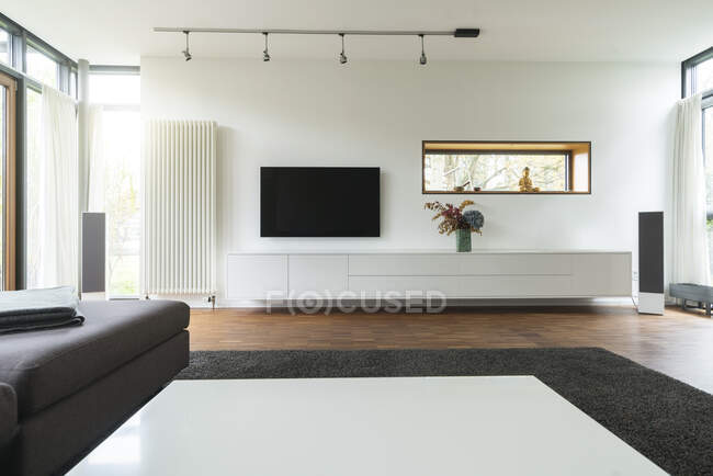Modern living room in design house — Stock Photo