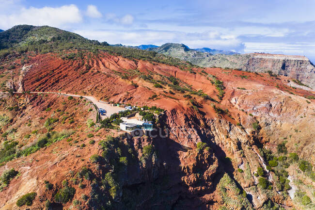 Spain, Canary Islands, Agulo, Aerial view of Mirador de Abrante observation point — Stock Photo