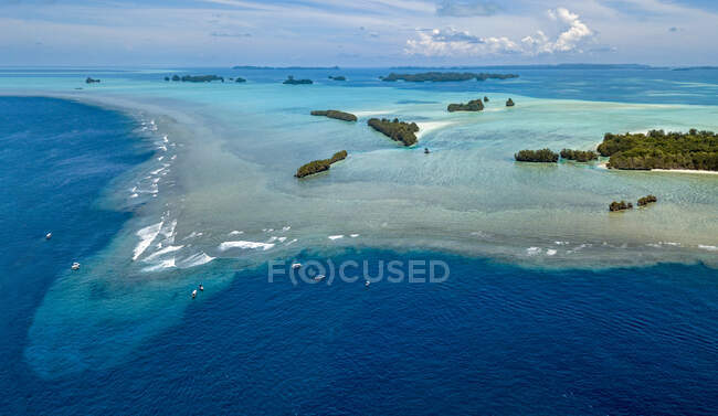 Palau, Veduta aerea della barriera corallina blu — Foto stock