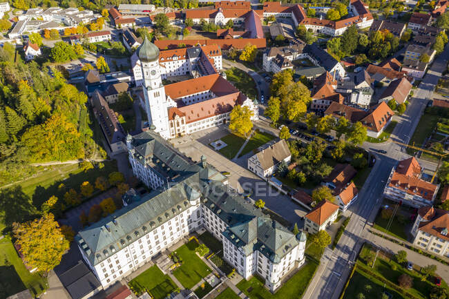Germany, Bavaria, Ursberg, Aerial view of Ursberg Abbey of the Franciscan St. Joseph Congregation — Stock Photo