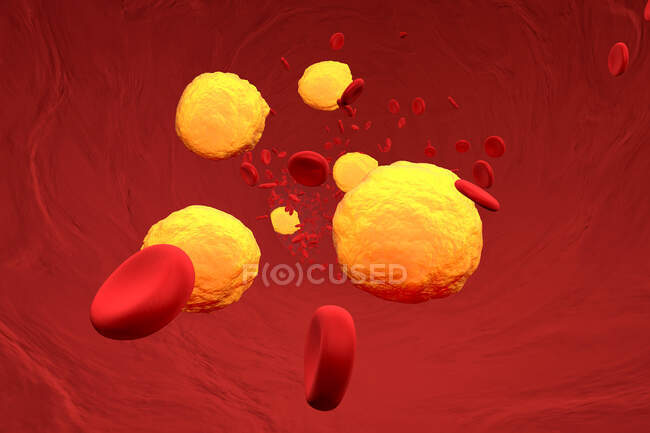 3D gerenderte Illustration, Cholesterin im Blut — Stockfoto