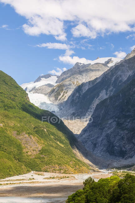 Nuova Zelanda, Westland District, Franz Josef, Veduta panoramica del ghiacciaio Franz Josef — Foto stock