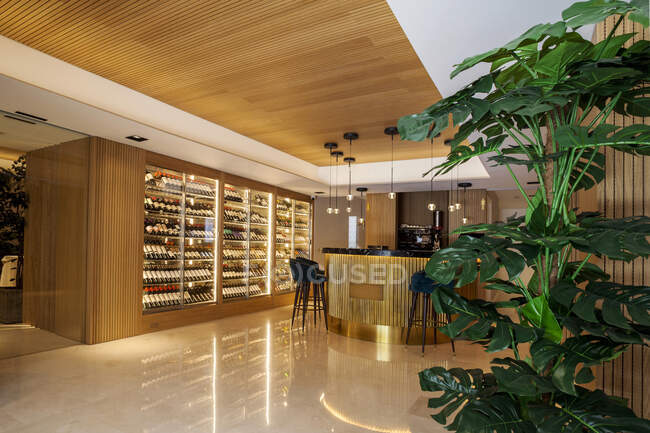 View of elegant restaurant bar interior — Stock Photo