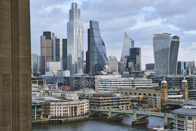 UK, England, London, Skyline of tall office skyscrapers — Stock Photo