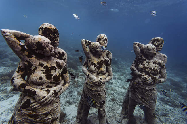 Unterwasserskulpturen von Jason deCaires Taylor, Insel Gili Meno, Bali, Indonesien — Stockfoto