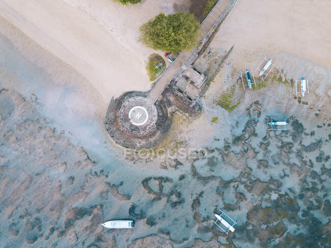 Indonésie, Bali, Vue aérienne de l'hélisurface sur la plage de Sanur — Photo de stock