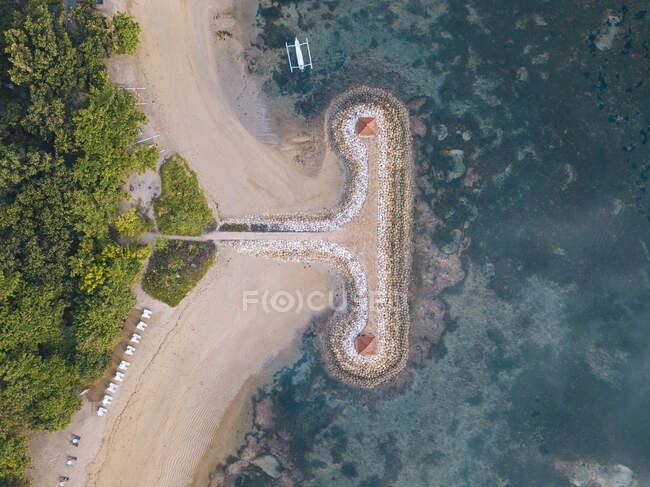 Indonésia, Bali, Sanur, Vista aérea da praia resort — Fotografia de Stock