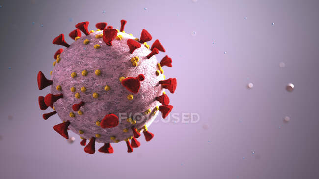 Modelo 3d do vírus corona Covid-19, ilustração 3D — Fotografia de Stock