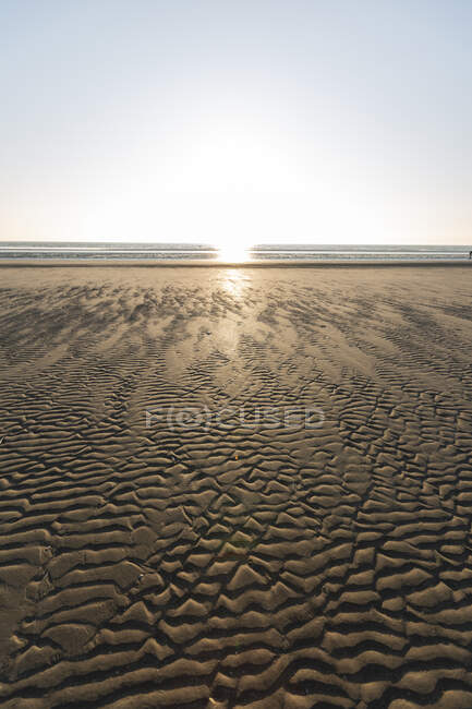 Danimarca, Romo, Spiaggia increspata al tramonto — Foto stock