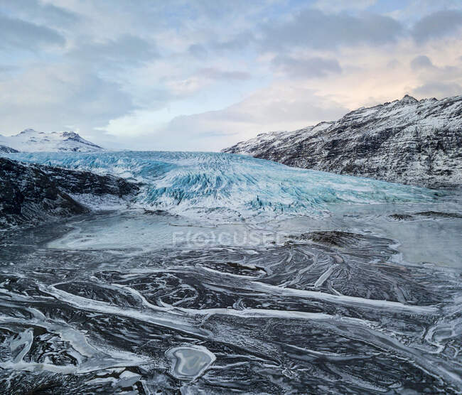 Iceland, Frozen landscape of Flaajokull glacier — Stock Photo