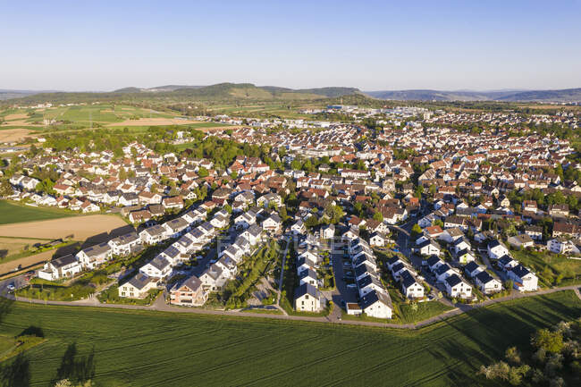 Germany, baden-wurttemberg, waiblingen, air view of modern suburb — стокове фото