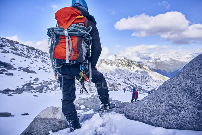 Gruppo di alpinisti, Ghiacciaio Grossvendediger, Tirolo, Austria — Foto stock