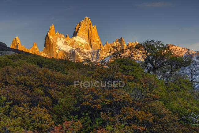 Monte Fitz Roy in autunno, El Chalten, Patagonia, Argentina — Foto stock