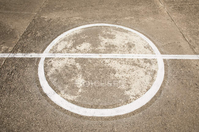 Marking on concrete ground — Stock Photo