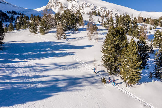 Autriche, Carinthie, Reichenau, Nockberge, Falkert, Ski de randonnée par temps ensoleillé — Photo de stock