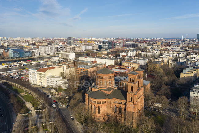 Germania, Berlino, Veduta aerea della chiesa di San Tommaso — Foto stock