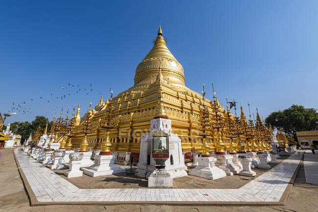 Myanmar, Região de Mandalay, Bagan, Pagode Golden Shwezigon — Fotografia de Stock