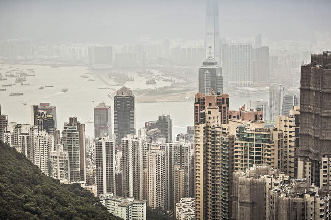 Skyline von Hongkong vom Victoria Peak, Hongkong, China — Stockfoto