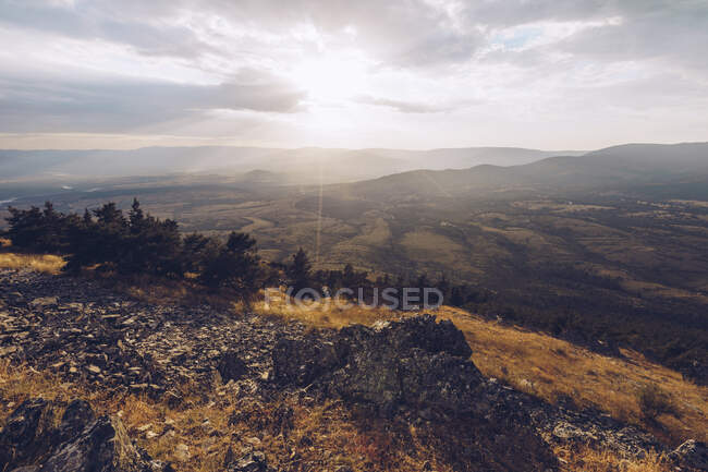 Col de montagne Puerto de la Puebla au coucher du soleil — Photo de stock