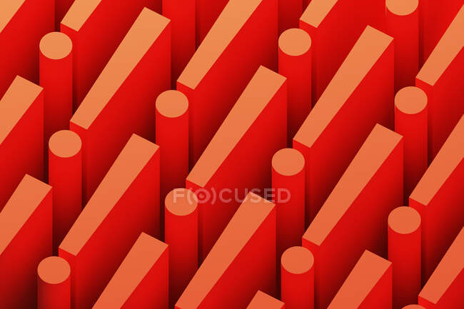 Padrão tridimensional de linhas de pontos de exclamação vermelhos — Fotografia de Stock