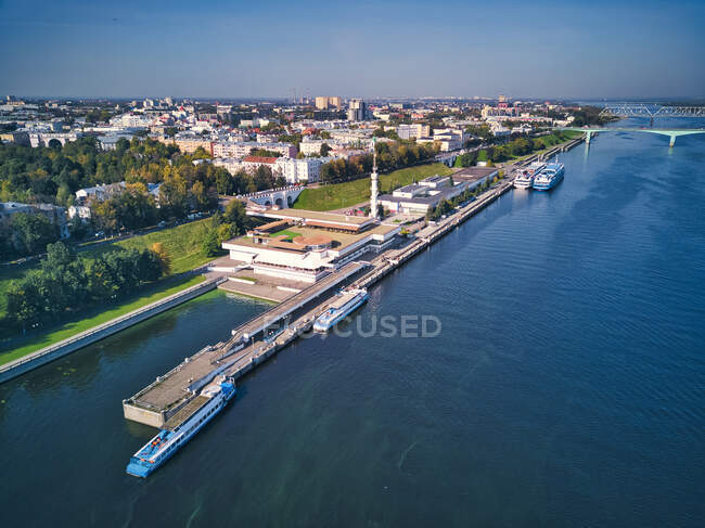 Veduta aerea dell'argine del fiume Volga, Jaroslavl, Russia — Foto stock