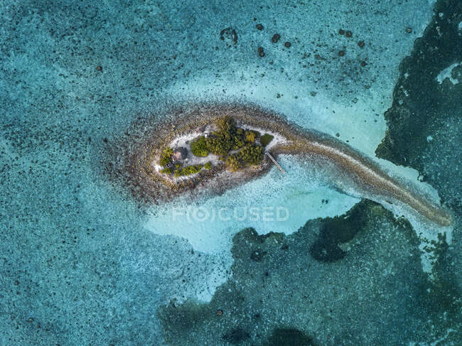 Vue Aérienne De L'île De Barefoot, île De Hudhuranfushi, Maldives — Photo de stock