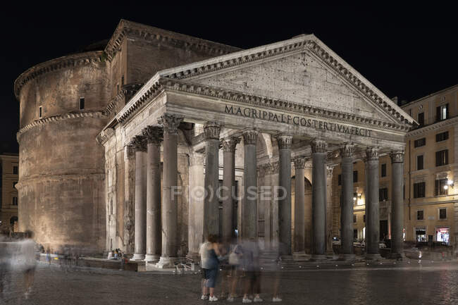 Taly, Rome, Pantheon, Ancient Roman temple at night — Stock Photo