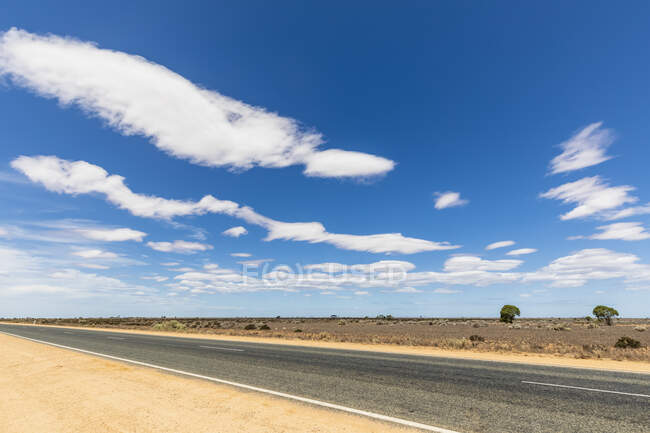 Australia, Australia Meridionale, Nullarbor Plain, Eyre Highway nel deserto — Foto stock