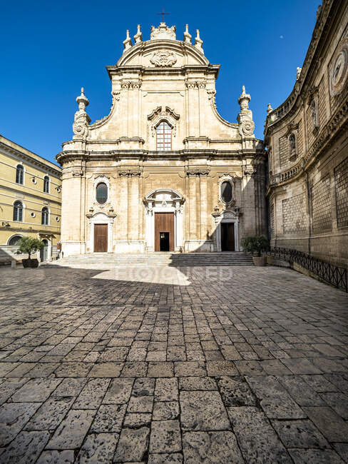 Church of San Salvatore against clear sky on sunny day at Apulia, Italy - foto de stock