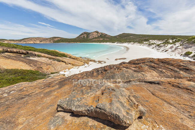 Formações rochosas e costa com baía de turquesa, Cape Le Grand National Park, Austrália — Fotografia de Stock