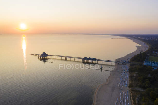 Germania, Usedom, Comprensorio balneare e spiaggia, vista aerea — Foto stock