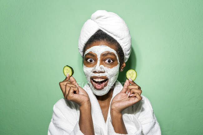 green cucumber face mask