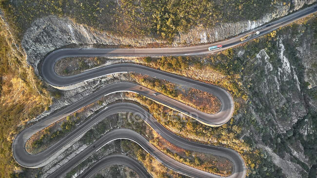 Vista aérea da estrada sinuosa, Serra de Leba, Angola — Fotografia de Stock