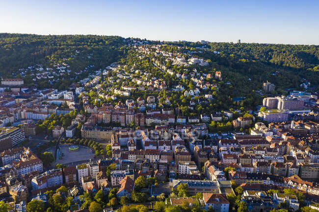 Germany, Baden-Wurttemberg, Stuttgart, Aerial view of residential city district — Stock Photo