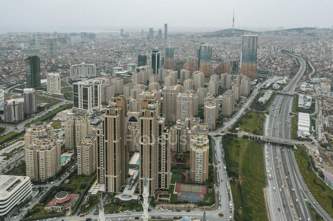Turkey, Istanbul, Aerial view of Atasehir district — Stock Photo