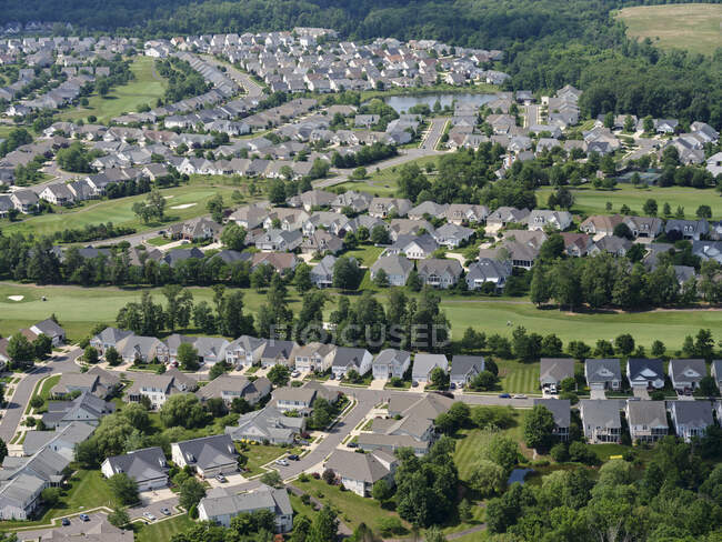 США, Вирджиния, Манассас, Вид с воздуха на пригородные дома — стоковое фото