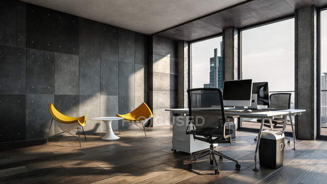 Progettazione tridimensionale dell'ufficio moderno — Foto stock